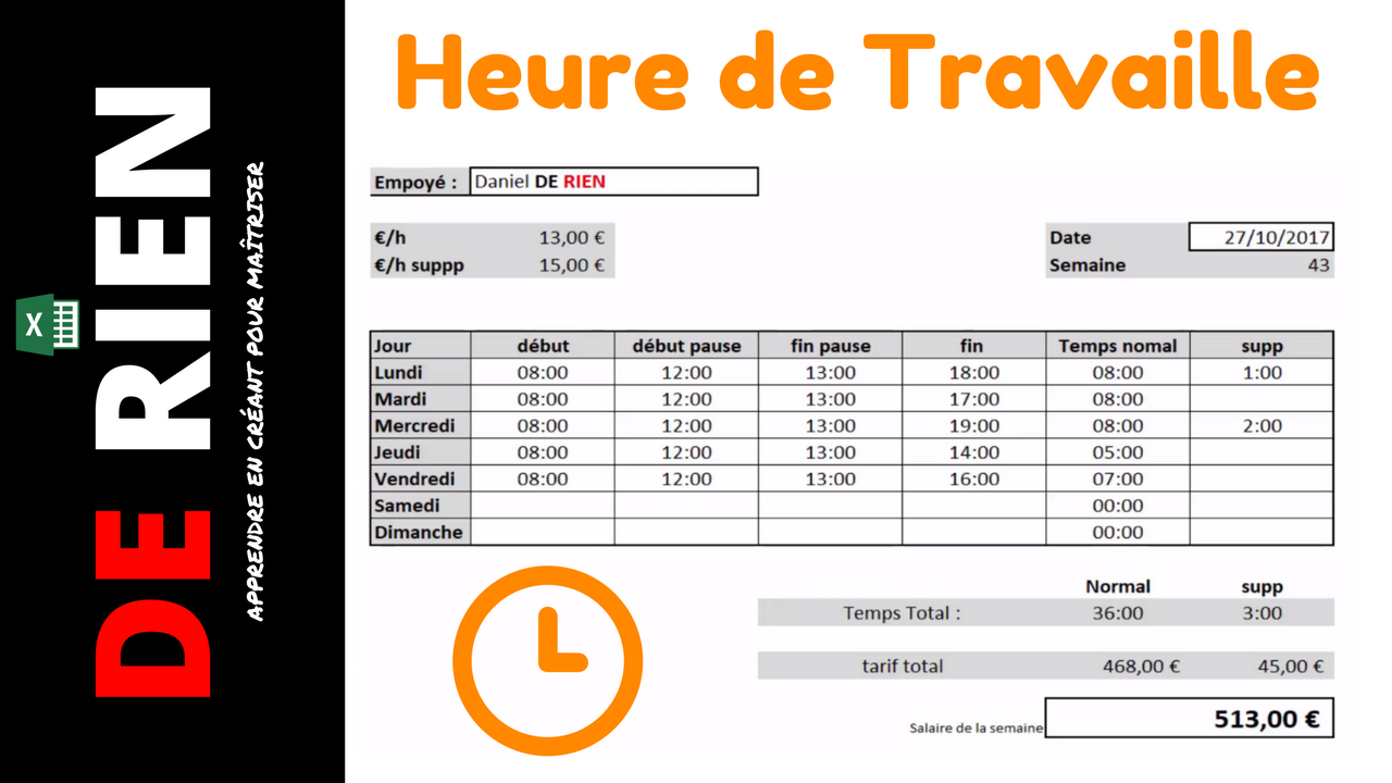Calcul heure excel