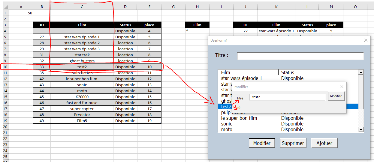 Gestionnaire de location sur Excel