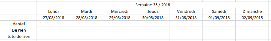 Suivi horaire