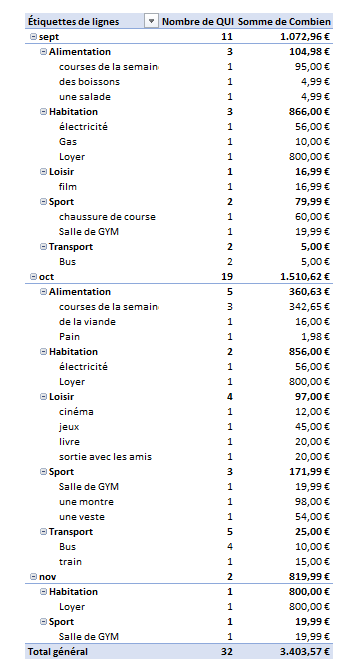 Tableau croisé dynamique