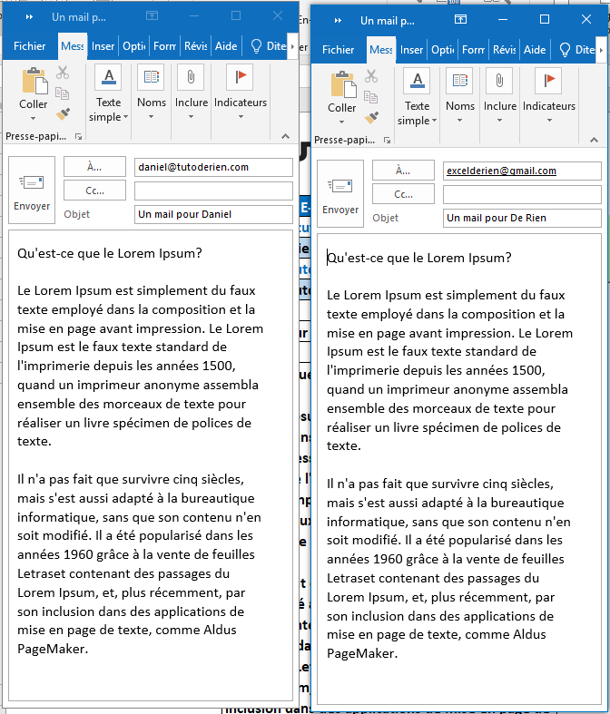 envoyer un mail outlook