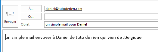 envoyer un mail outlook