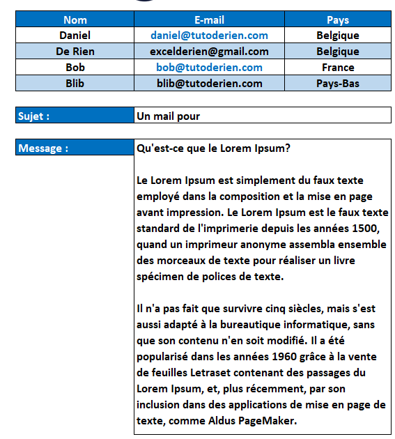 envoyer un mail outlook