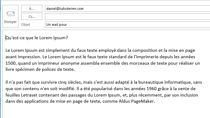 envoyer un mail outlook