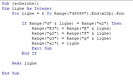 recherche vba 