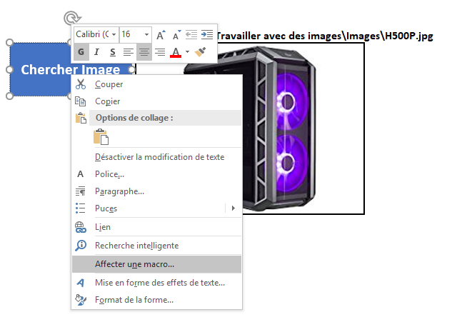 Travailler avec des images en VBA