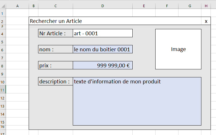 alternatif pour le Userform