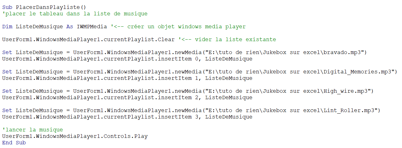 Jouer de la musique sur Excel