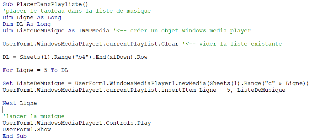 Jouer de la musique sur Excel
