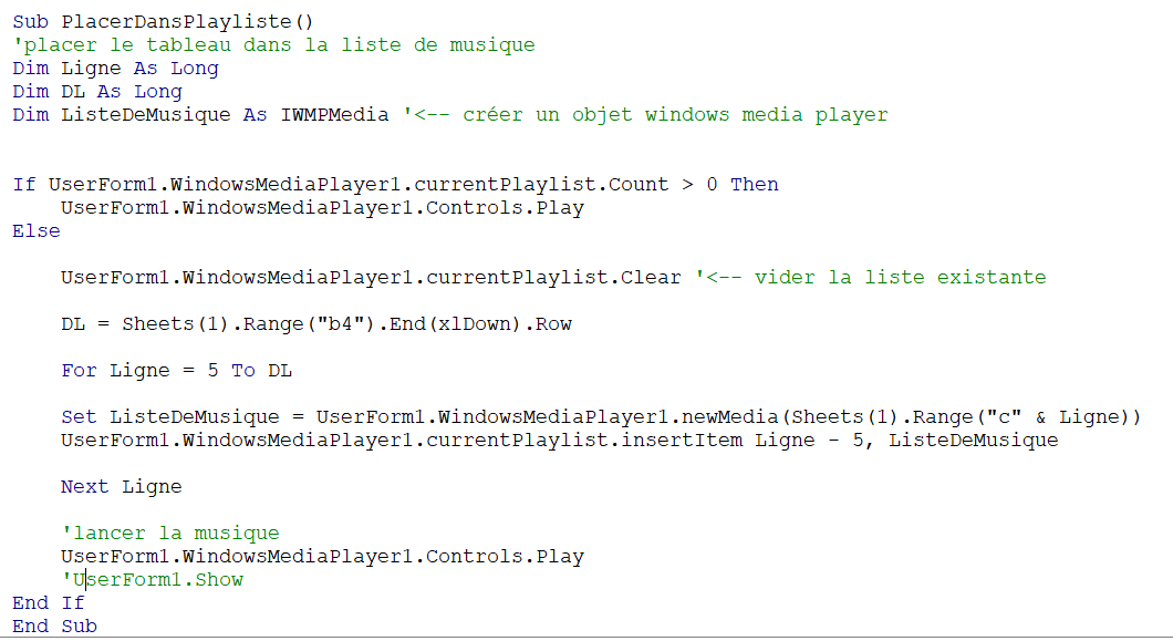 Jouer de la musique sur Excel