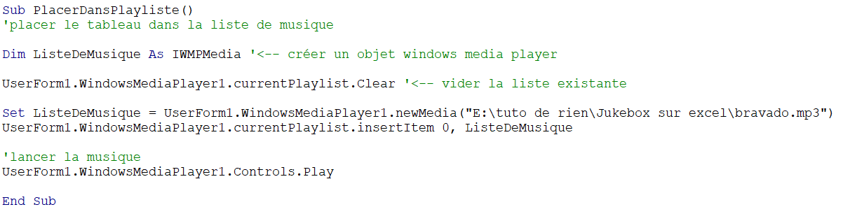 Jouer de la musique sur Excel