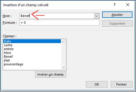 champs calculé