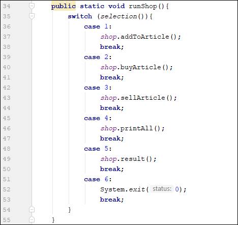 créer un magasin en Java