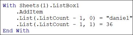 listbox dans Excel