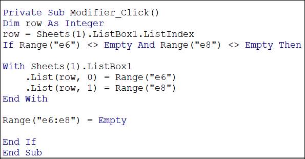 listbox dans Excel