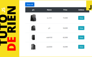 Créer une liste de produit avec javaScript