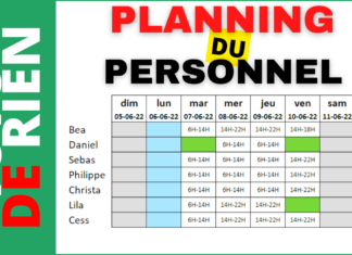 Comment faire un planning du personnel sur Excel ?